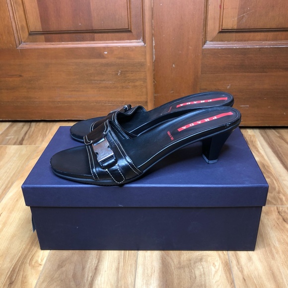 Prada Black Leather Mules - Picture 5 of 9